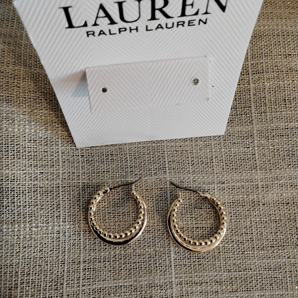 Lauren Ralph Lauren Gold Hoop Earrings - Picture 5 of 5